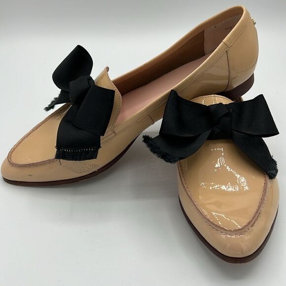 KATE SPADE New York Light Pink Bow Leather Cosetta Pointed Toe Bow Loafers B36 - Picture 11 of 13